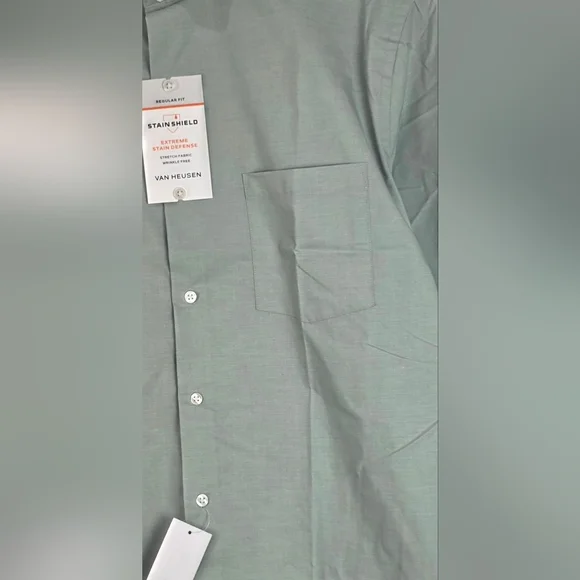 $60 Van Heusen Mens Classic Regular-Fit Stain Shield Stretch Shirt - Picture 4 of 7
